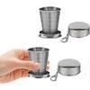 2025 Latest Model 2 Pcs Stainless Steel Collapsible Cup, Foldable Cup with Lid