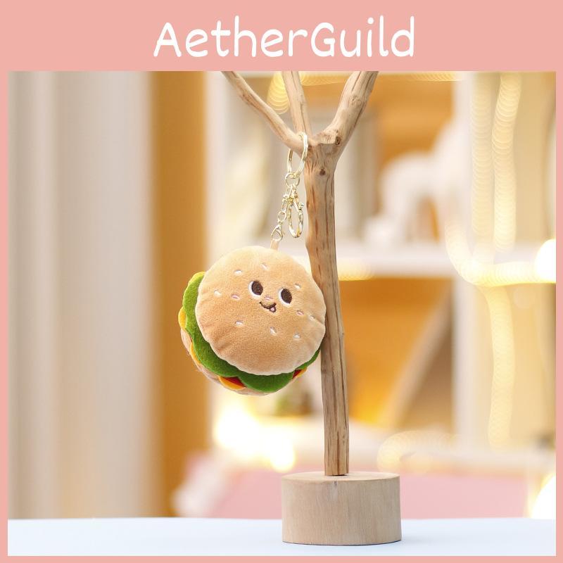 Keychain Plush Hamburger With Cute Design Perfect For Girl Backpack Accessories