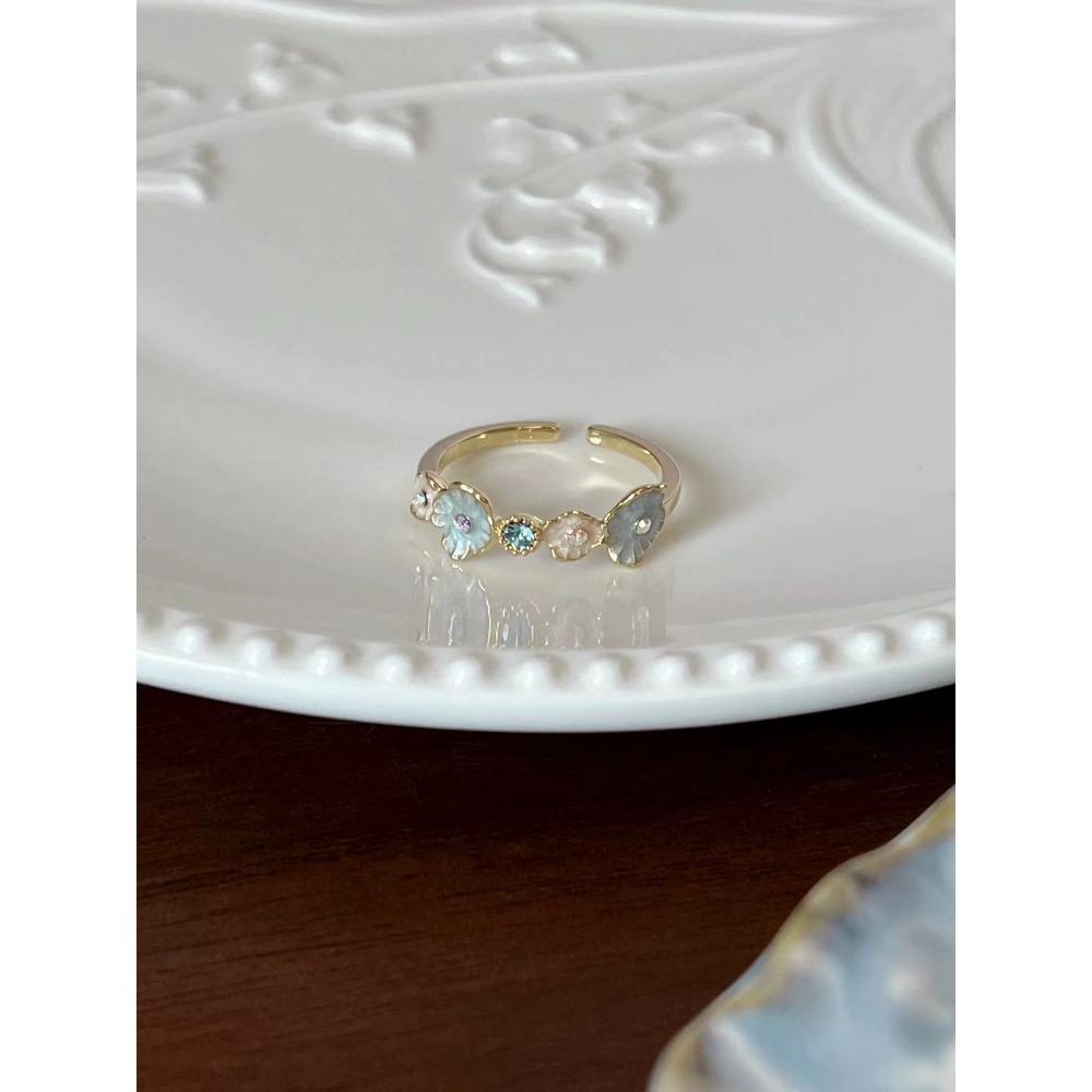 French Retro Blue Butterfly Ring Design Sense Temperament Personality Simple Cold Sense Versatile Ring