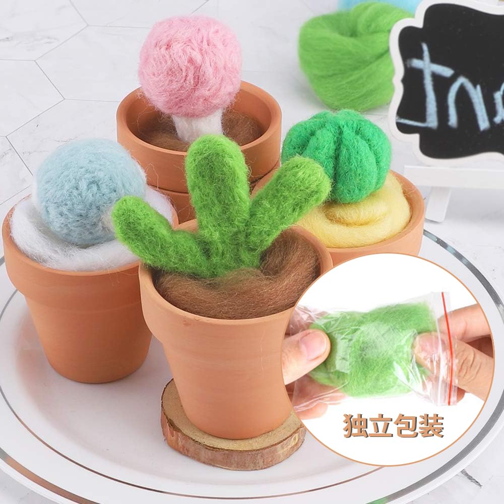 LKCCTK Lână Feltru 25 Ace Lână Ac Lână Lucrat Manual Lână, Culori, Feltru, Fibră, Colorat, Pufos, Drăguț, Lână, Feltru,