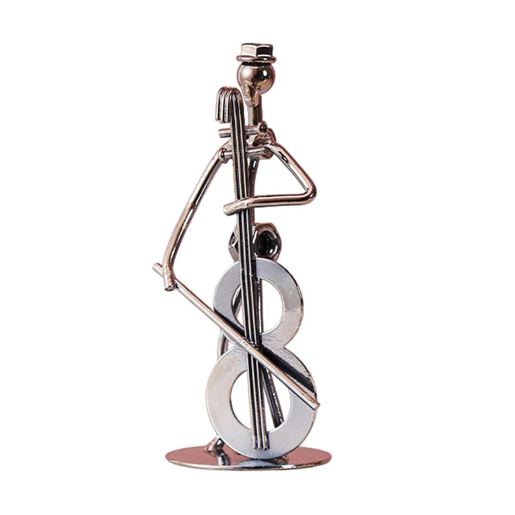 Musical Man Statue, Iron Wires and Screws Statue Home Decor, Musician Tabletop Figurine Desk Decoration for Bookshelf