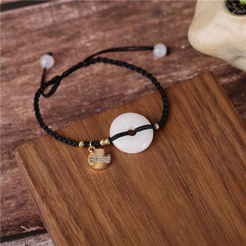 Kuaishou Fu Woven Hand Rope Bracelet: Peace Buckle for Couples & Best Friends - Korean Style, Simple, Elegant Student Jewelry
