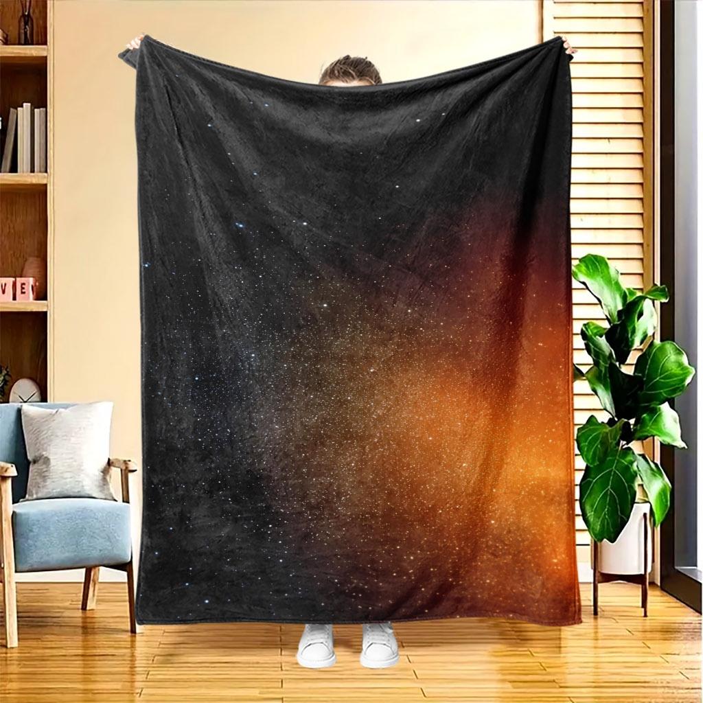 1pc Starry Night Flannel Blanket, High-Definition Digital Print, Suitable for All Seasons, Sofa Throw, Skin-Friendly and Soft 100% Polyester Fiber, th