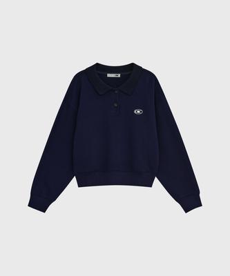 OIOI COLLECTION Circle Wappen Collar Sweatshirt [Navy]