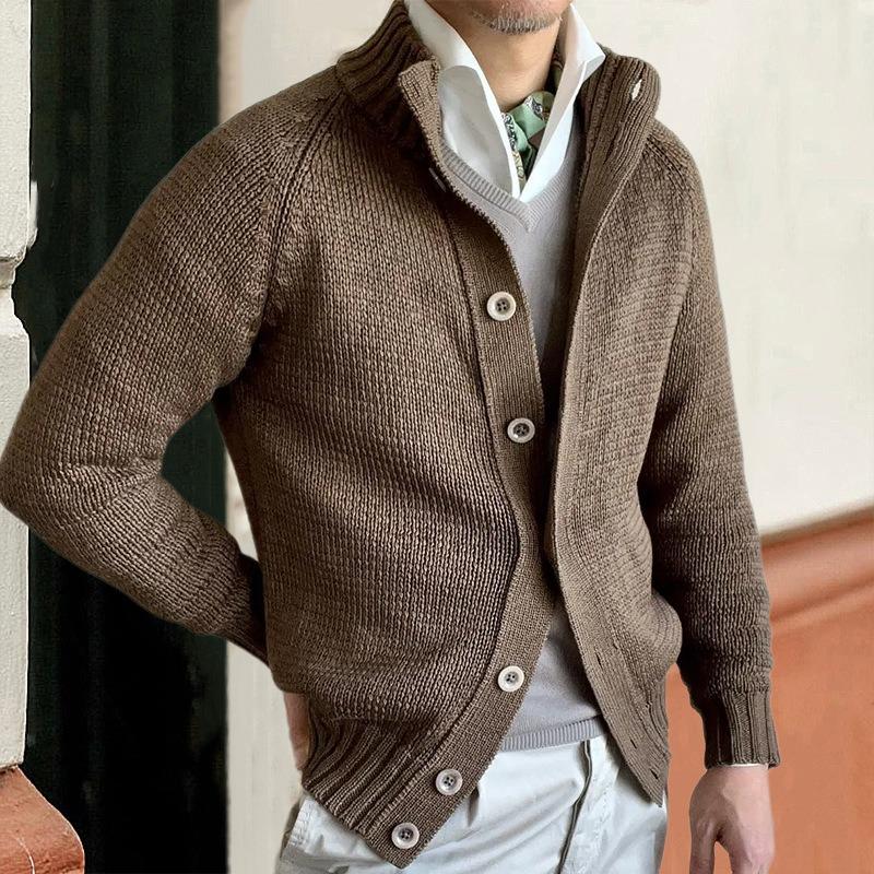 Slim-fit Sweater with Stand-up Collar