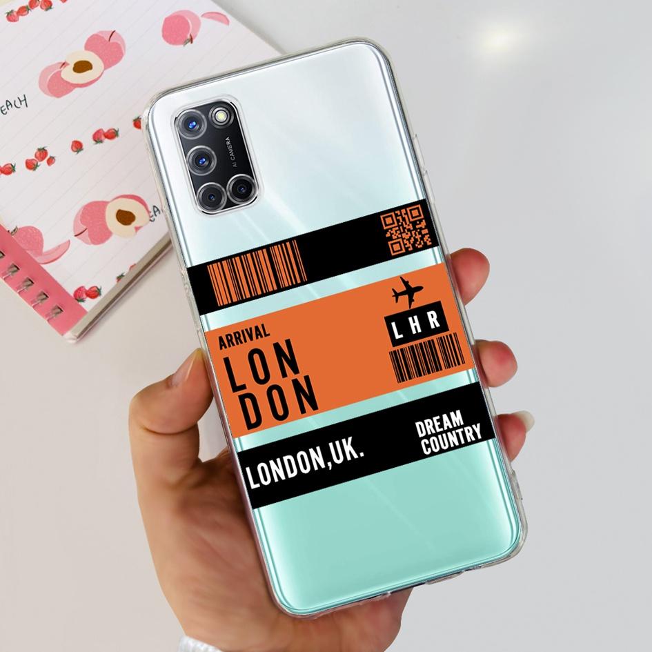 For OPPO A52 Case OPPOA52 CPH2069 A 52 Flower Phone Case Fashion Transparent Silicone Soft TPU Back Cover For OPPO A72 A92 Coque