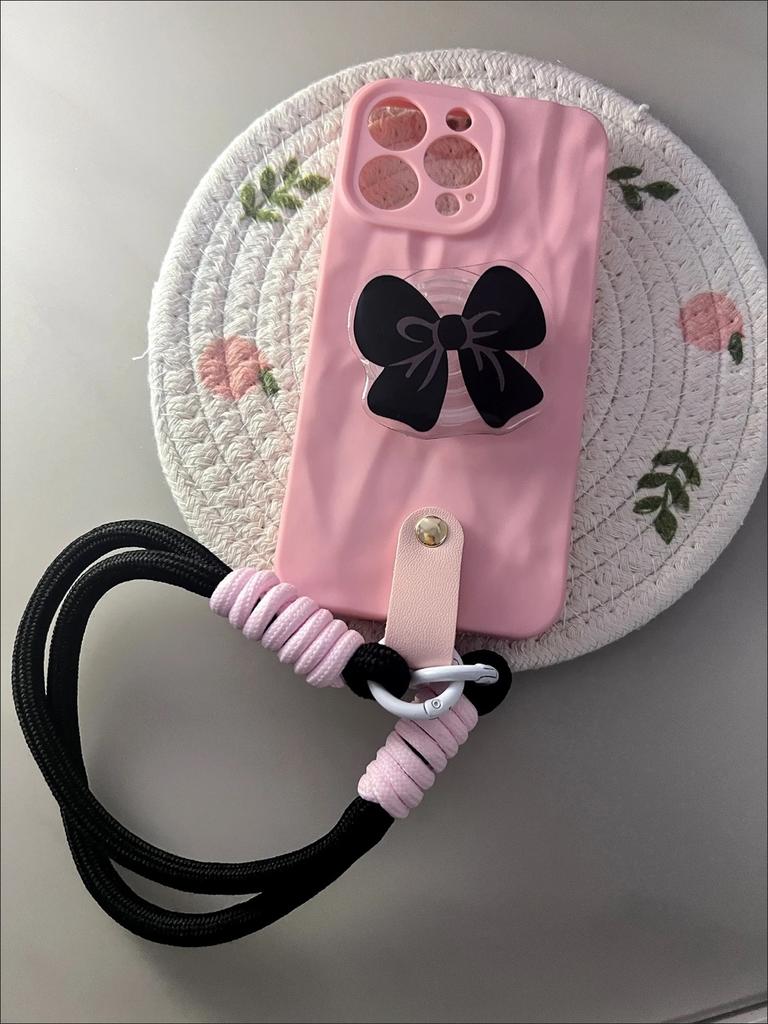 Phone Cases With Bow Bracket Hand Lanyard for Iphone 17 Phone Cover for Iphone 16 Pro Max Phone case