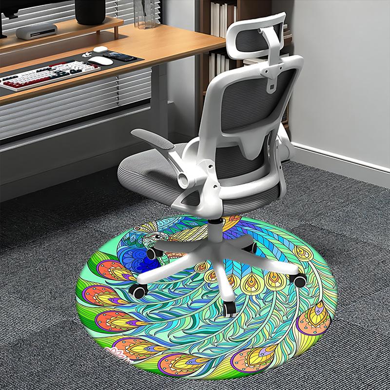 

Colorful Peacock Office Carpet Chair Mats, Home Decor, Sofa Rug, Office Carpet Gift for All Rooms1118162a 80cm by 80cm