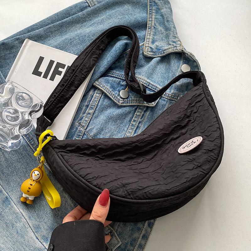 Cute and Versatile Niche Canvas Small Bag for Women New Women's Bag Korean Crossbody Bag Fashionable One-shoulder Dumpling Bag