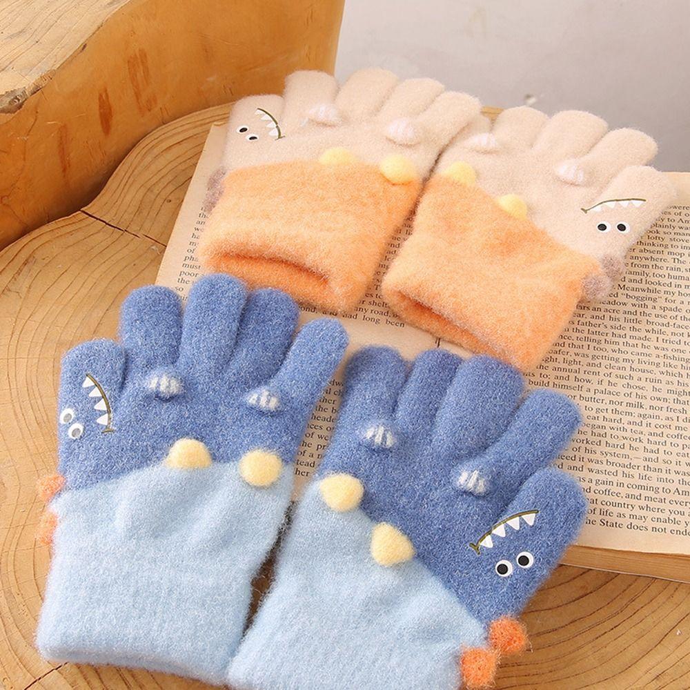 Children's Warm Tools Plush Gloves Five-finger Warm Full Cover Glove