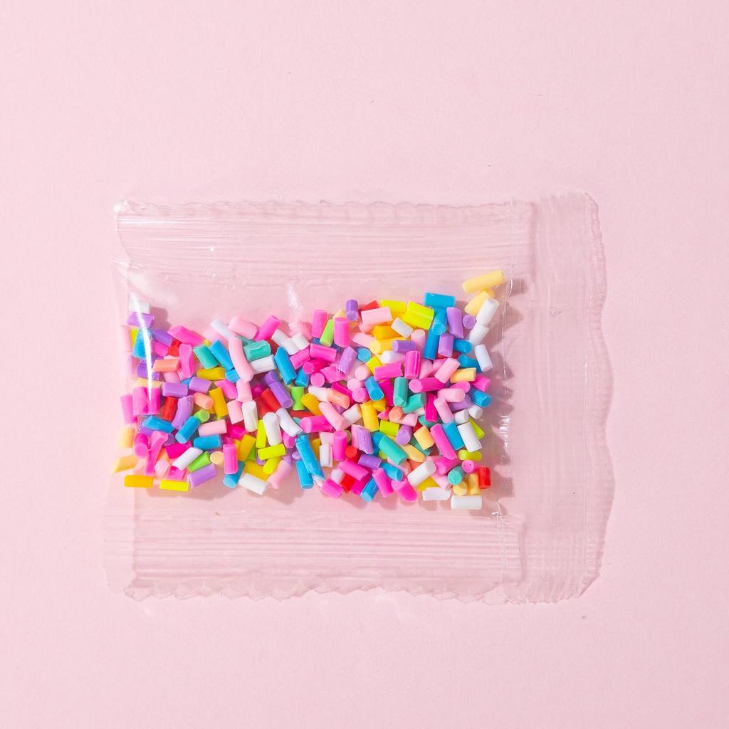 Polymer Clay Macaron Beads and Pearl Sugar Granules for DIY Slime, Epoxy, and Crafts