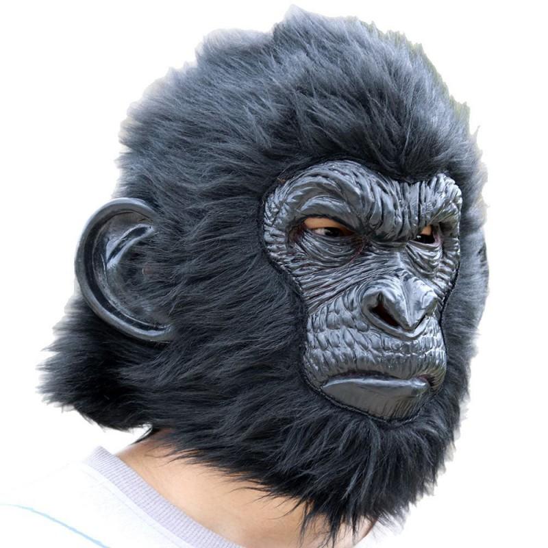 Masque Gorille Tête Complète Latex Animal Costume d'Halloween Fête Horreur Cosplay Accessoires