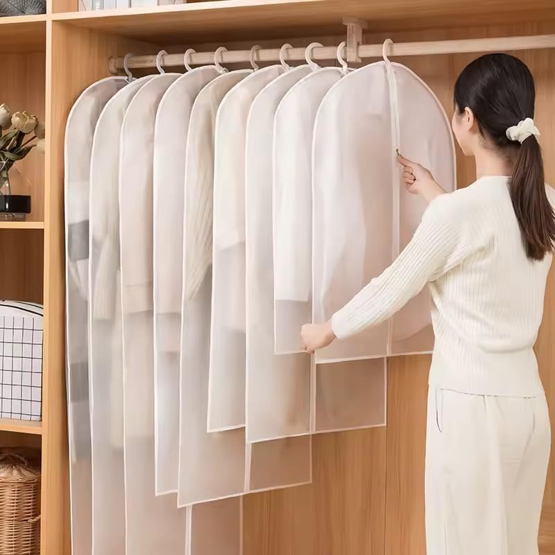 1-20pcs Hanging Dustproof Garment Cover Washable Clothes Bag for Wedding Dress Suit Coat Closet Wardrobe Clothing Storage