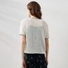 Women's V-Neck Linen Blend Short Sleeve Cardigan