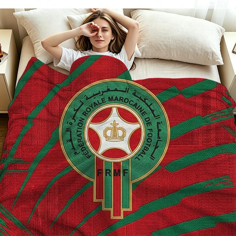 Morocco National Football Team Logo Wall Tapestry Aesthetic Wall Hanging Printed Fabric Blanket Decorative Tapestries for Bedroom Living Room Home Dec
