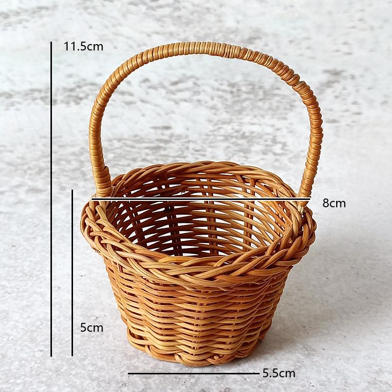 Handmade Mini Imitation Rattan Wall Basket for Flowers and Decor