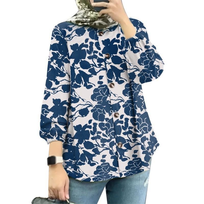 Women's Muslim Floral Puff Sleeve Shirt - New Fashion Arrival