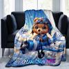 1PC Custom Name Bear Pilot Adventure Sky Blanket Versatile,all-season Throw Suitable for the Living Room,bedroom,camping,travel,and Gift