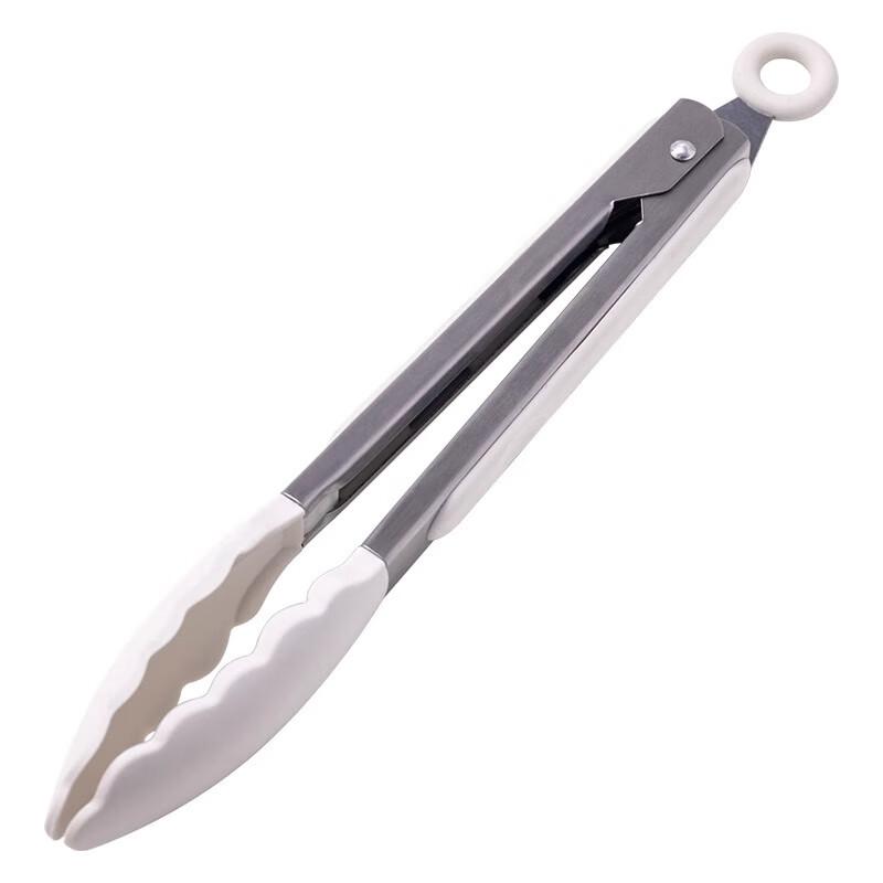 Dipuer Silicone Tongs for Kitchen Food Clamping, Commercial Use, Heat-Resistant, Anti-Scalding, for Steak And Barbecue