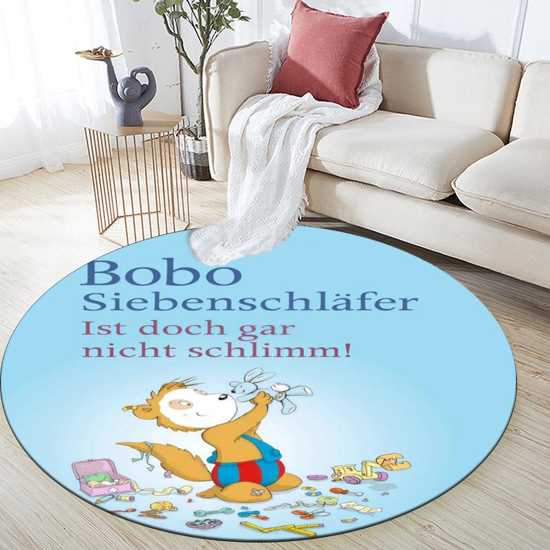 Bobo Siebenschläfer pattern round rug,Carpet Rug for Living Room Bedroom Playroom ,Non-slip Floor Mat,Holiday Gifts and Birthday Gifts.