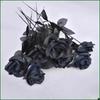 10pcs/Set Artificial Black Single Rose Bouquet Halloween Ghost Festival Horror Gothic Style Dark Series Decorative FakeFlowers