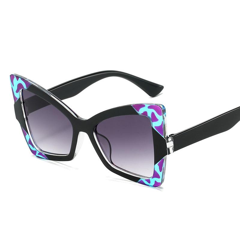 New Vintage Cat Eye Exaggerate Sunglasses Women Men Square Sun Glasses Big Eyewear for Male Female Special Shaped