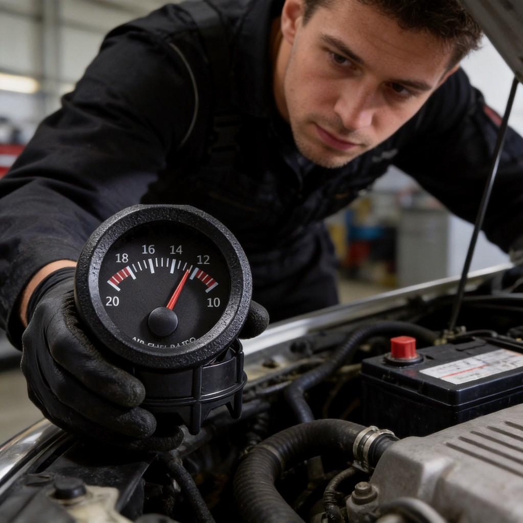 12v Automotive Gauge 52mm Airfuel Ratio Meter With Abs Material For Car Tuning And Performance