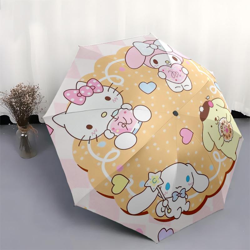 1pc Hello Kitty Friends Umbrella with Plastic Handle,Suitable for All Seasons Home Travel Outdoor UmbrellaSanlio373