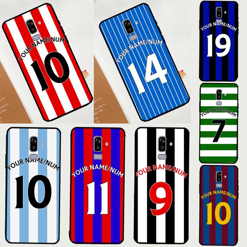 Personalised Football Number Strips Case For Samsung Galaxy A3 A5 J1 J3 J5 J7 2017 2016 J8 A7 A9 A6 A8 J4 J6 Plus 2018 Cover