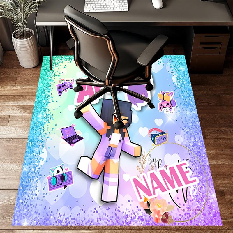 Custom Anime A-AphmauS Mat Personalized Name, Polyester Washable Indoor Entryway Rug, Gift for Christmas, Easter, Thanksgiving Day