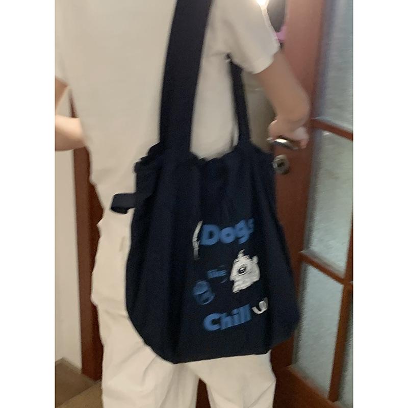 

Bag Summer Women s Versatile Underarm Bag 2025 New Large Capacity Alphabet Printed Canvas Bag Casual Shoulder Bag темно-синий