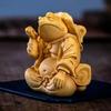1 STÜCK Taihang Klippen Zypresse Schnitzerei Goldene Kröte Unsterblicher Gelbe Pappel Segensfrosch Glückstier Griff Ornament