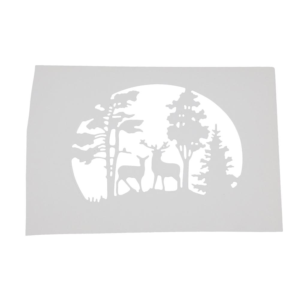 Half Circular Frame Forest Deer Frame Metal Silvery Stencil Embossing Cutting Dies For Diy Scrapbooking Paper Album Cards Making