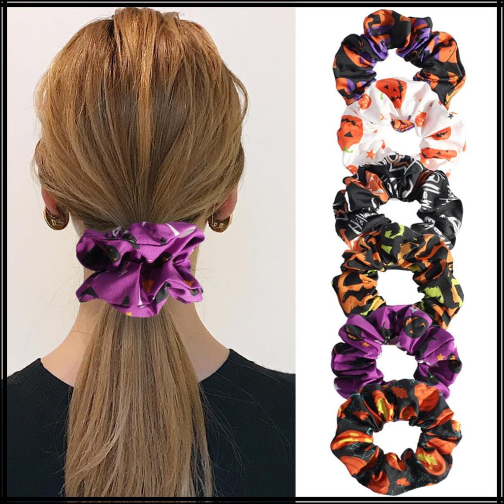 White Fang Scrunchie Hair Tie Hair Ornament Hair Clip Party Design Cute and Stylish AZ549 Women's (Purple Black)