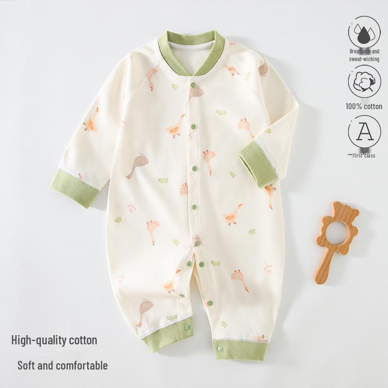 Pure Cotton Long Sleeve Baby Romper - Spring/Autumn Newborn Bodysuit & Boneless Pajamas