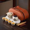 Ru Kiln Black Pine Plum Blossom Tea Set