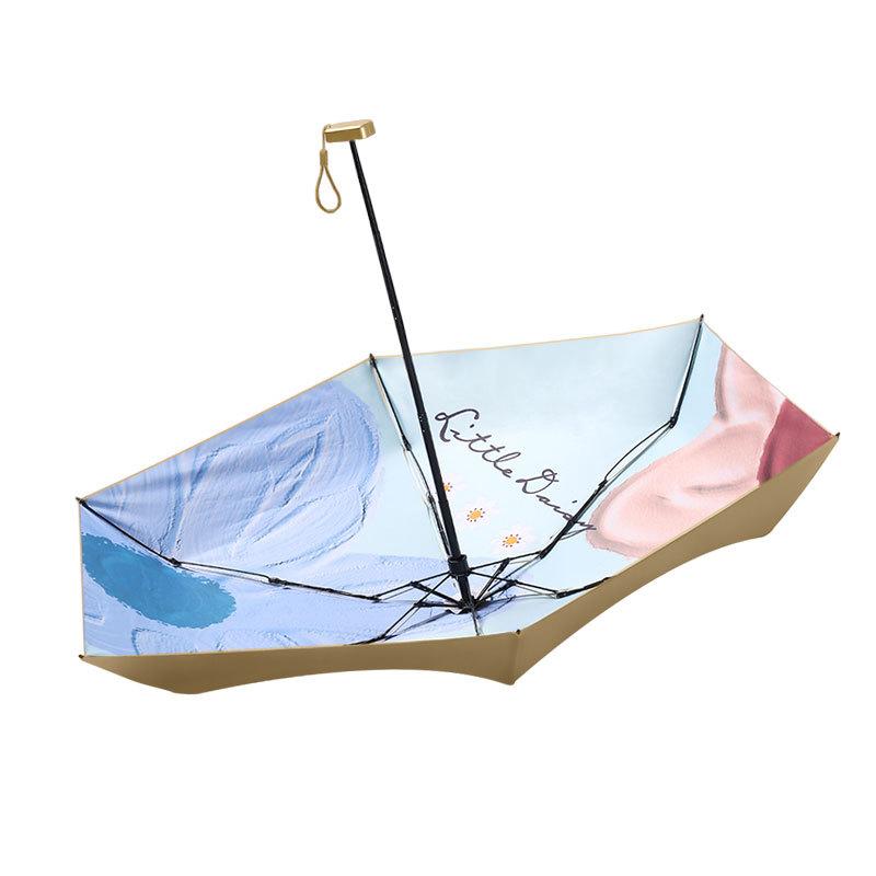 40% Off Sun Umbrella Sunscreen UV Protection Compact Portable Parasol Women's Folding Mini Gold Glue Card Umbrella Color