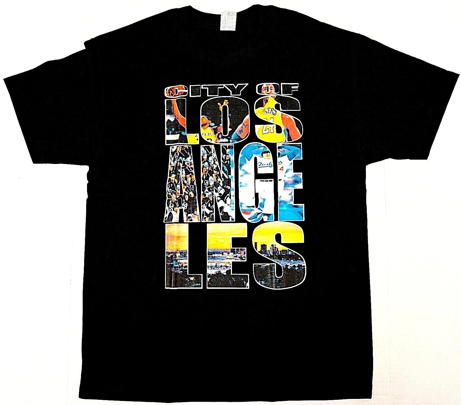 Футболка LOS ANGELES LA Городские Спортивные Команды Футболка Взрослая Мужская Черная Новая M