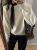 Korean Style V-neck Sweater for Women - Autumn/Winter 2025 Collection, Loose Fit, Solid Color, Versatile Knit Base Layer