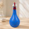 Chicken Flower Vessel with Rounded Body, Contrasting Dot Pattern, and Long Neck for Faux Florals, Office Desks, and Studies