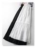 Women's High Waist Black Lace A-Line Midi Skirt - Spring/Summer 2025 Slimming Puffy Cake Swing