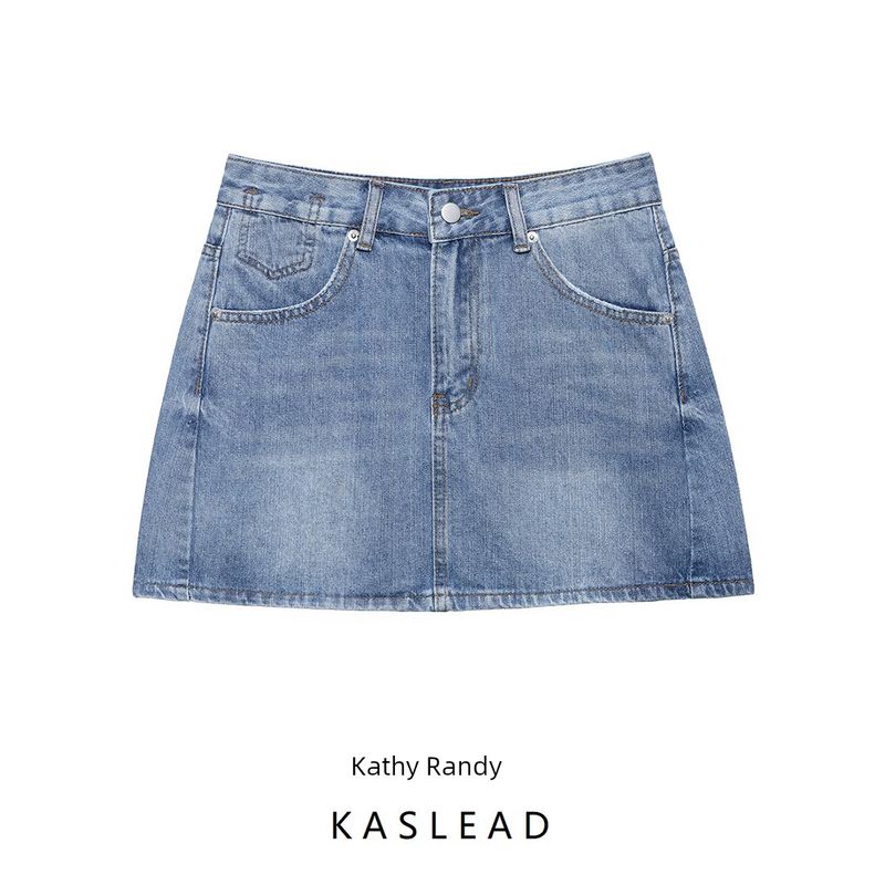 Kaslead New Women Clothes Western Style Classic Loose Mid Waist Denim Mini Skirt 6688091 400