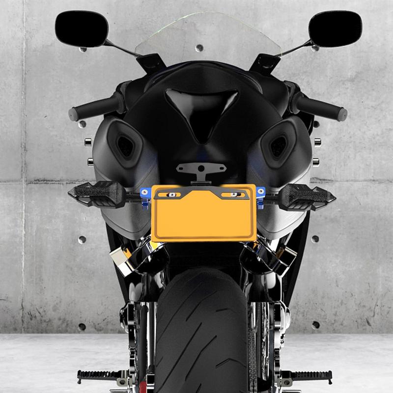 Vehicle License Holder Universal Adjustable Fold License Plate Tail Light Holder Motorbike License Plate Holder Bracket