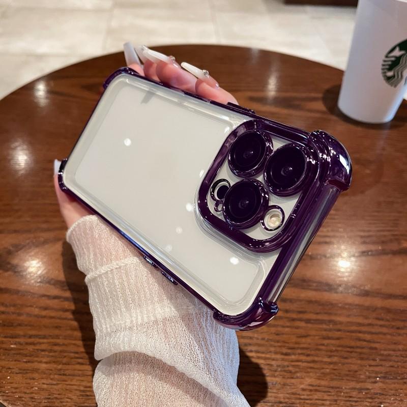 Applicable to iPhone16PROP new anti-drop four-corner electroplating space case Apple 15PROMAX Apple 13PROM