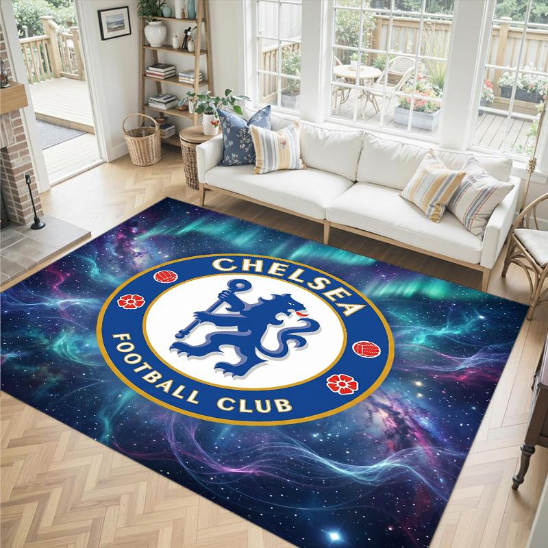 Tappeto in Velluto di Cristallo Design Chelsea FC Accogliente Non?Tappeto Stampato Antiscivolo per Camera da Letto Soggiorno Ingresso