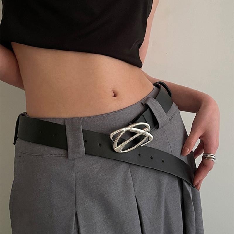 Damen Ledergürtel für Jeans Hosen Kleider Schwarz Damen Taillengürtel mit Dornschließe Vintage Gothic Taillengürtel