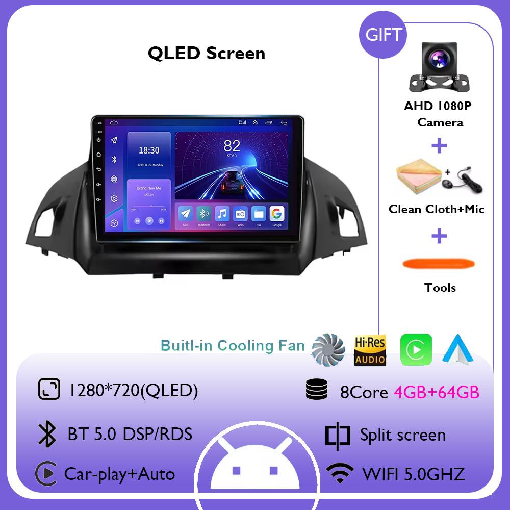 Android 14 For FORD C-MAX KUGA 2 ESCAPE 3 2012 - 2019 Car Radio Multimedia Video Player Navigation GPS 4G+WIFI Stereo Head Unit