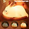 Big Face Rabbit Silicone Lamp New Cute Cartoon Papa Rabbit Silicone Night Light USB Charging Ambient Light LED Timer Desk Lamp