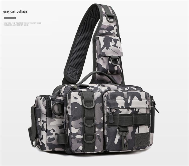 Men's Large Capacity Crossbody Fishing Tackle Bag - Multifunctional Chest Bag for Outdoor Use