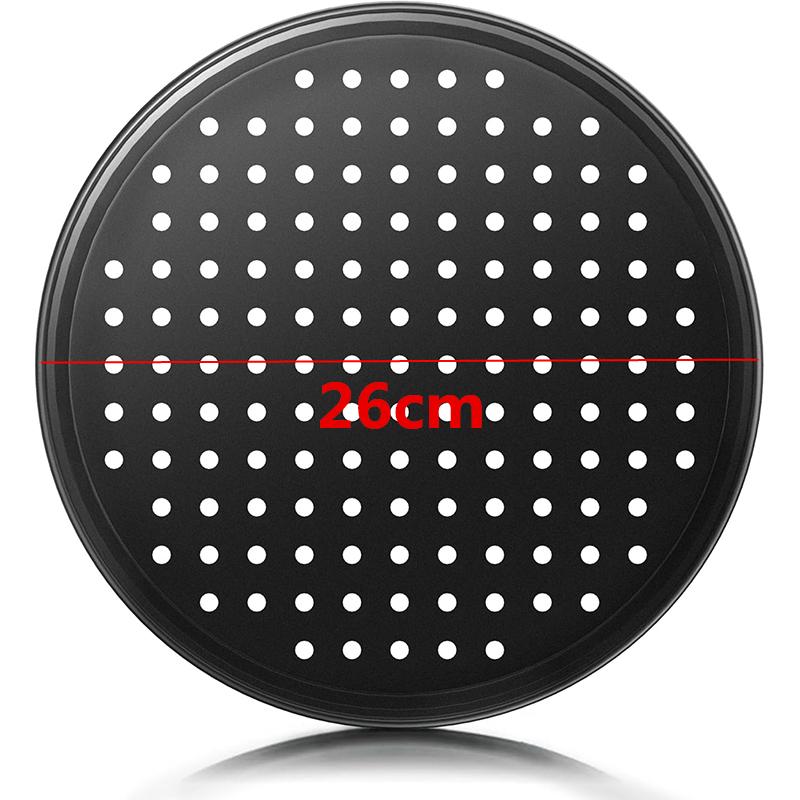 4 Size Nonstick Pizza Pan with Holes Perforated Carbon Steel Pizza Crisper Tray for Oven Round Bakeware Pizza Tray YY210
